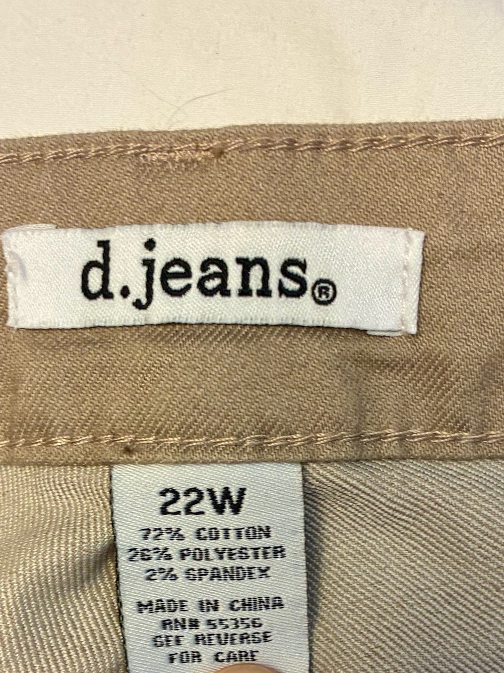 d. jeans Khaki/Tan Casual Waistband Detail